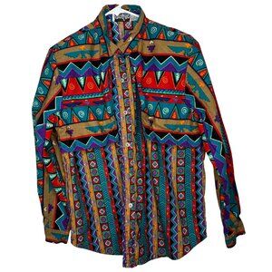 VTG Rodeo Western Wear Shirt | Womens Multicolor Geometric Button Down Blouse